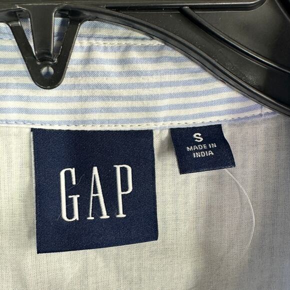 Gap Tiered Shirt Dresss Small Blue Stripes Mini Babydoll Cotton Casual Beach - Picture 5 of 7